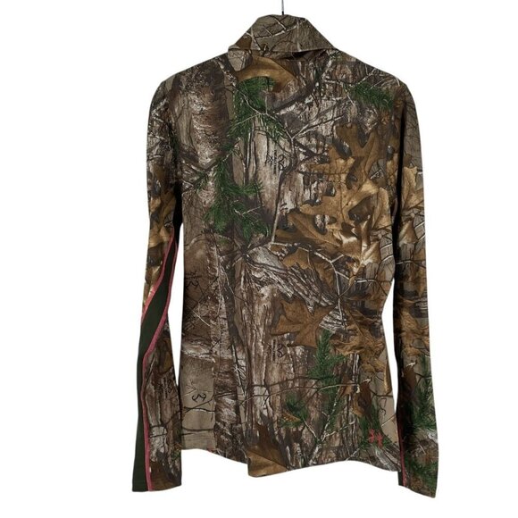 Under Armour Cold Gear Realtree Camo Scrunch Neck Long Sleeve Pullover Top M - Picture 2 of 10
